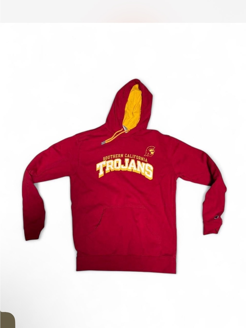 Champion Men’s USC Trojans Red Hoodie with Gold Lining